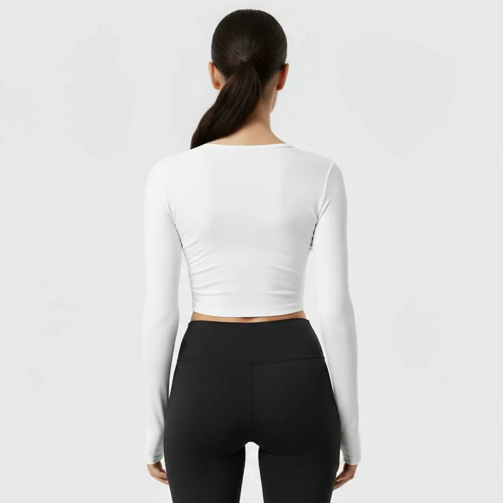 Long Sleeve Crop Top Womens
