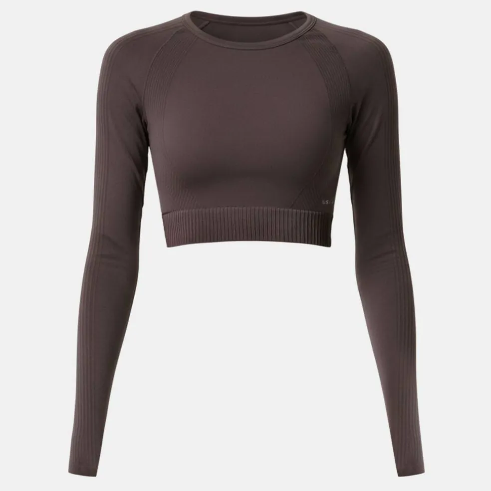 Long Sleeve Seamless Crop Top