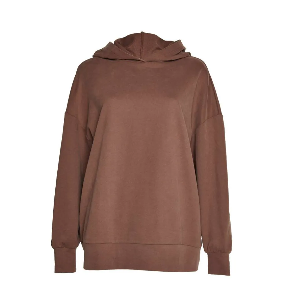 Lounge Boxy Oversized Hoodie - Coffee