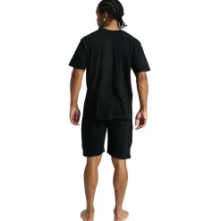 Lounger Drawstring Short Twin Set - Black