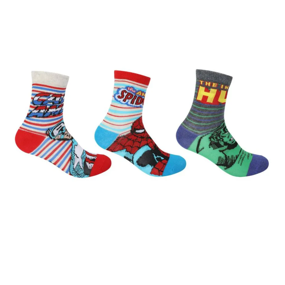 Marvel 3 Pack Crew Socks Infants