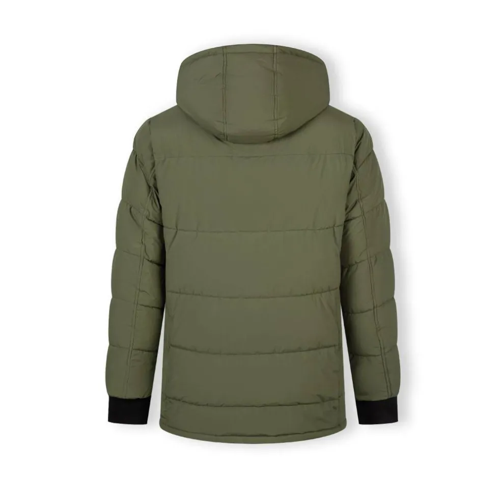 Men long jacket fleece lined zip pockets khaki