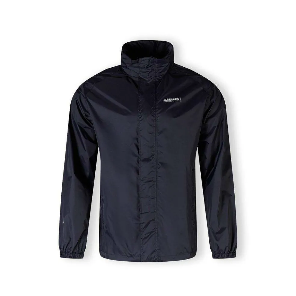 Men packaway waterproof jacket with zip pockets navy