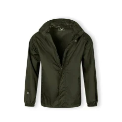 Men packaway waterproof jacket with hood khaki
