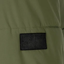 Men ripstop jacket high collar adjustable hood khaki