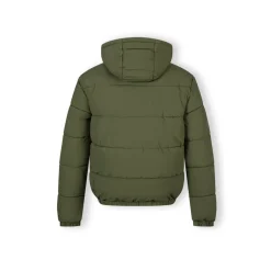 Men ripstop jacket high collar adjustable hood khaki