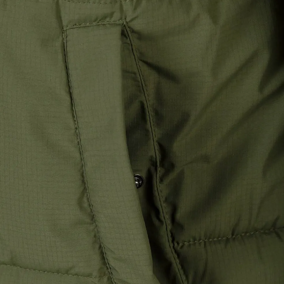 Men ripstop jacket high collar adjustable hood khaki