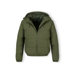 Men ripstop jacket high collar adjustable hood khaki