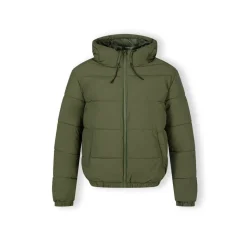 Men ripstop jacket high collar adjustable hood khaki