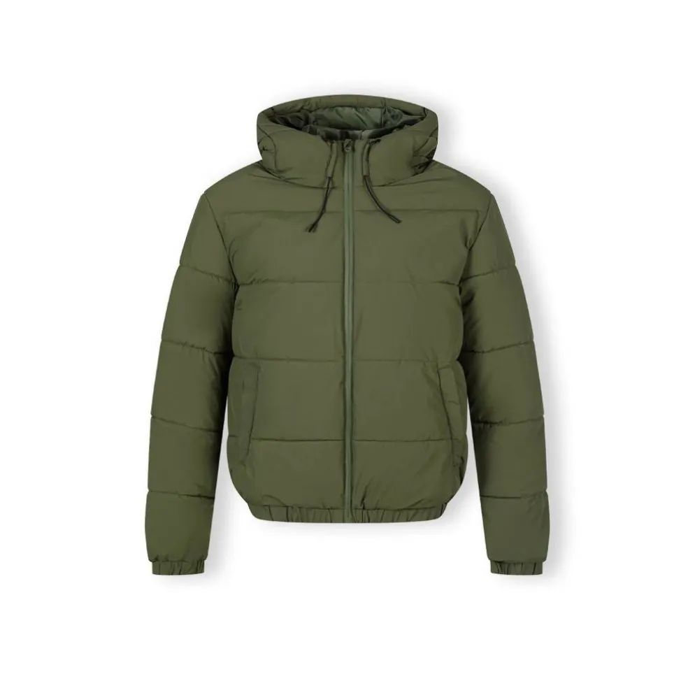 Men ripstop jacket high collar adjustable hood khaki