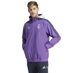 Men's Adidas Real Madrid Autumn Winter Weather-Resistant Windbreaker
