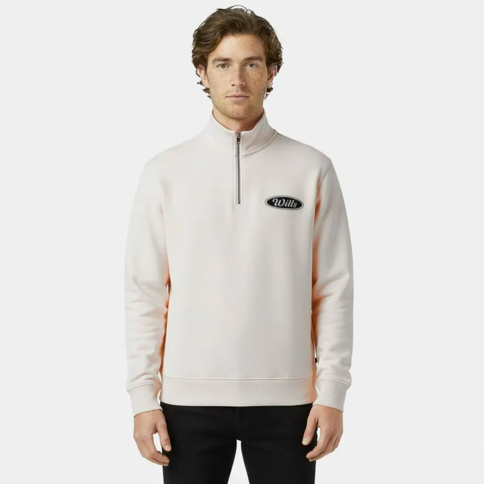 Men's Americano Cotton Long Sleeve Oversized Fit 1/4 Zip Fleece
