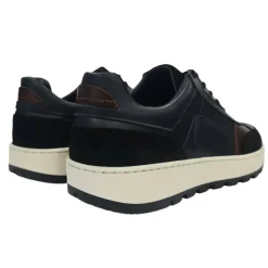 Men's Bell Leather Lace Up Memory Foam Low-Top Trainers