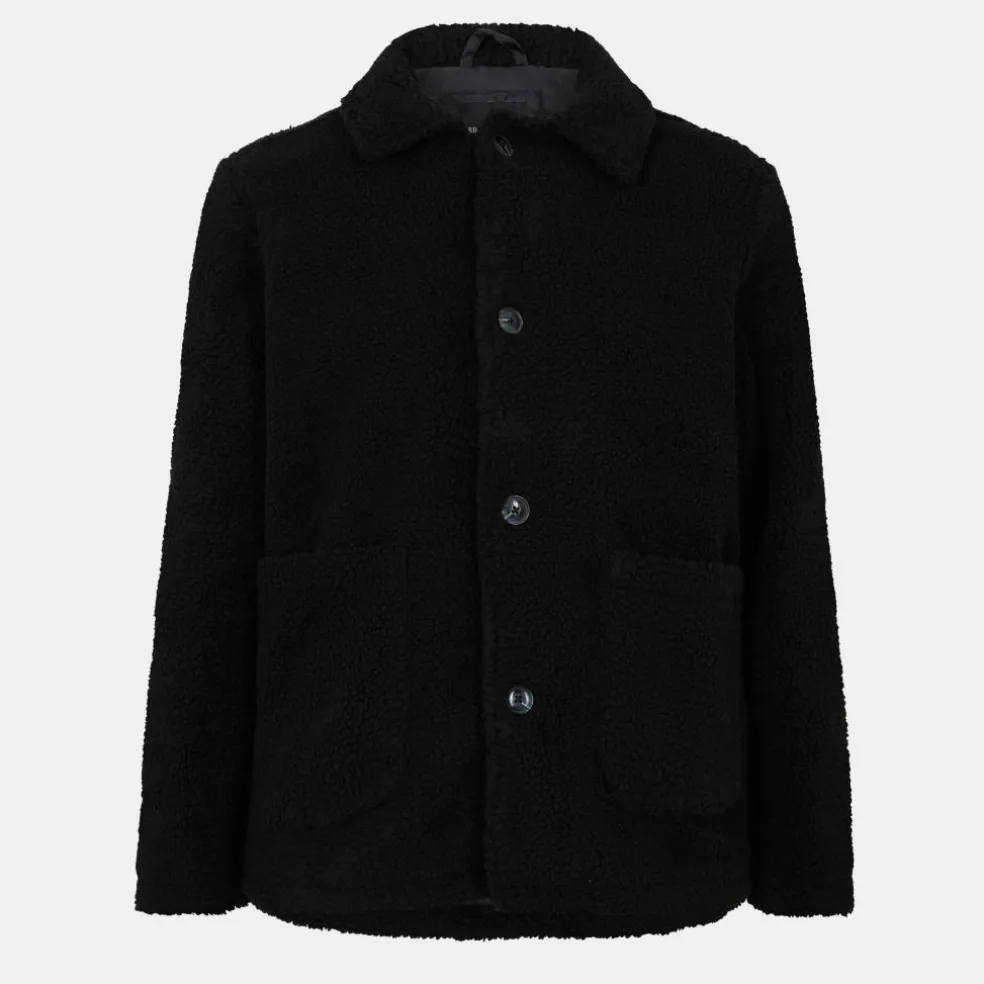 Mens Black Borg Jacket with Buttons