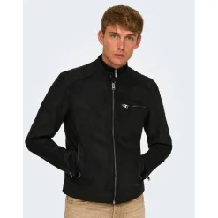 Men's Bomber Faux Leather Jacket