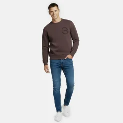 Men's Boucle Cotton Long Sleeve Oversized Fit Crew Sweatshirt