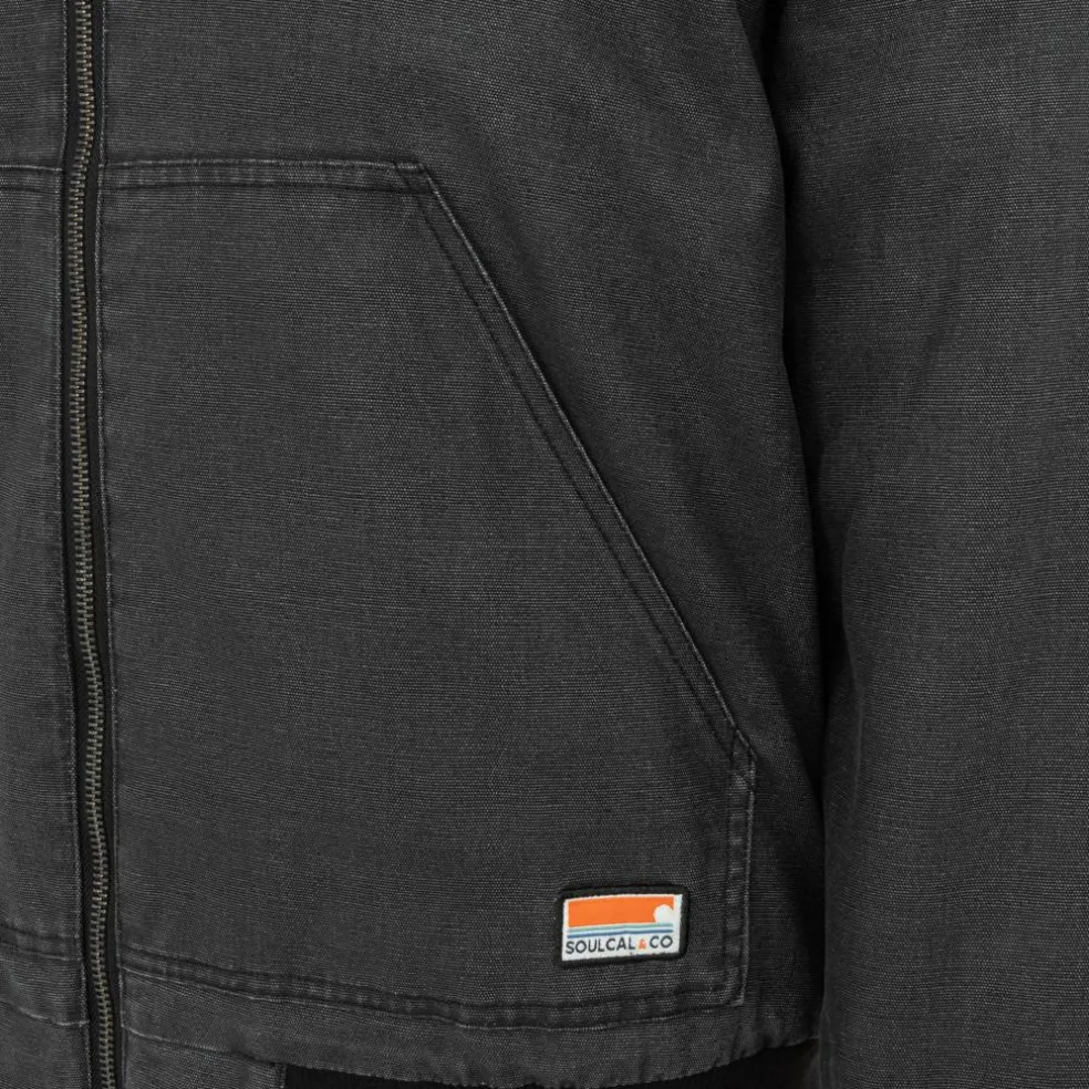 Men's Canvas Long Sleeve Full Zip Bomber Jacket