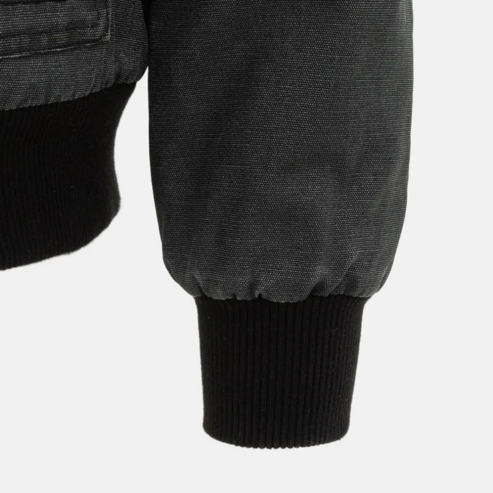 Men's Canvas Long Sleeve Full Zip Bomber Jacket