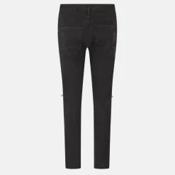 Mens Charcoal Wash Bike Jean with Multi Stitch Detail and Zips