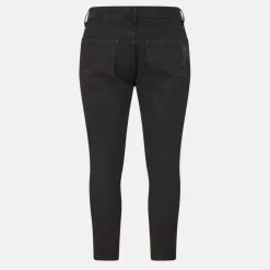 Mens Charcoal Wash Biker Jean with Cut Out Knees