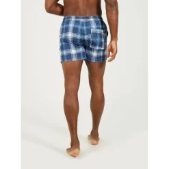 Mens Check Print Swim Short with Drawcord