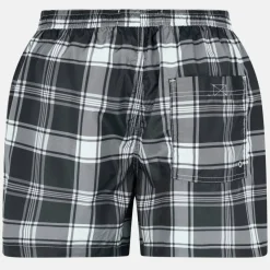 Mens Check Print Swim Short with Drawcord