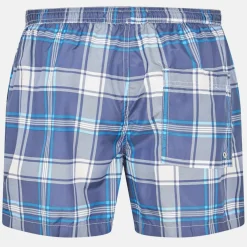 Mens Check Print Swim Short with Drawcord