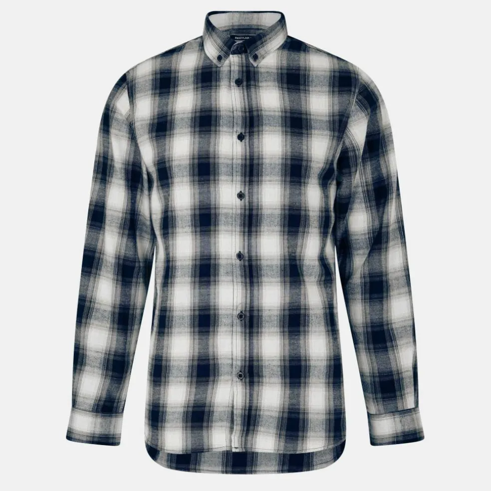 Men's Cheque Long-Sleeve Patterned Shirt