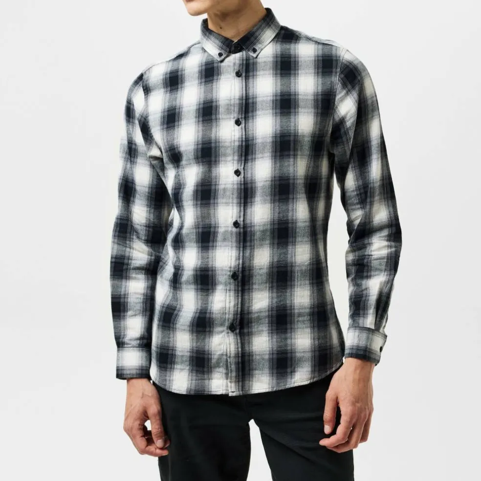 Men's Cheque Long-Sleeve Patterned Shirt