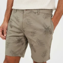 Mens Cotton Shorts with Leaf Print
