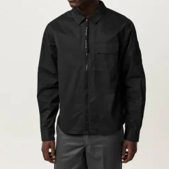 Men's Essential Cotton Long Sleeve Zip Overshirt