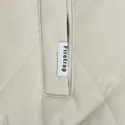 Men's Faux Leather Button Long Sleeve Quilted Jacket