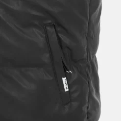 Men's Faux Leather Stand Collar Sleeveless Padded Gilet