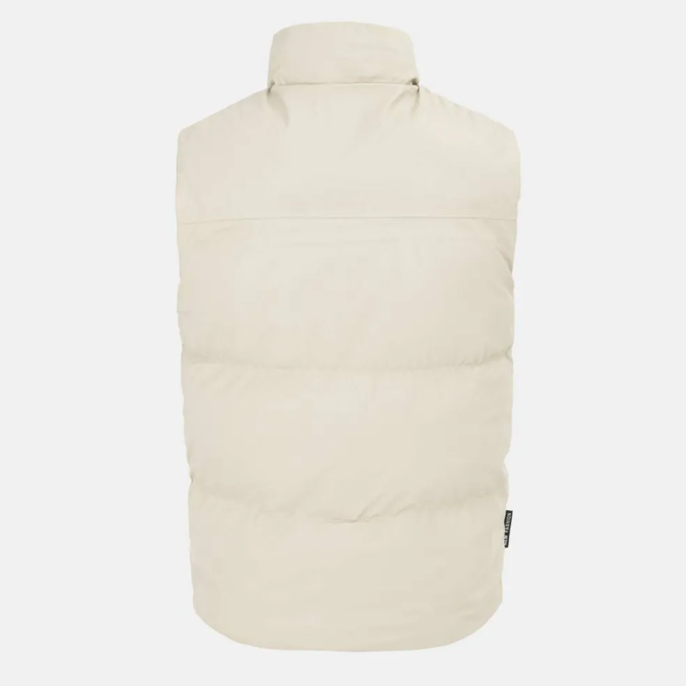 Men's Faux Leather Stand Collar Sleeveless Padded Gilet