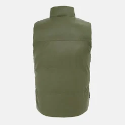 Men's Faux Leather Stand Collar Sleeveless Padded Gilet