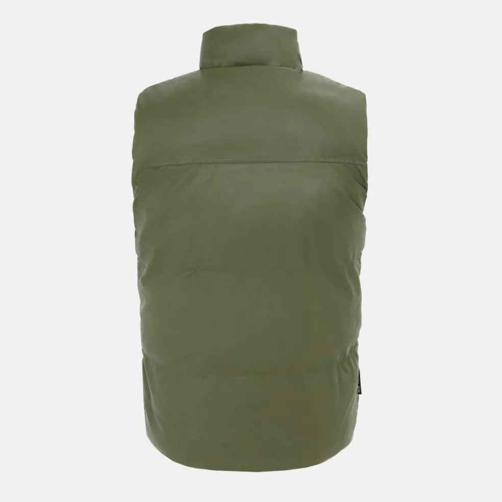 Men's Faux Leather Stand Collar Sleeveless Padded Gilet