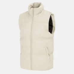 Men's Faux Leather Stand Collar Sleeveless Padded Gilet