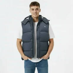 Men's Firstone Waterproof Detachable Hood Synthetic Fill Gilet