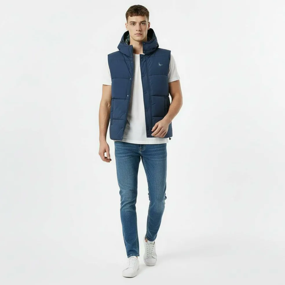 Men's Firstone Waterproof Detachable Hood Synthetic Fill Gilet