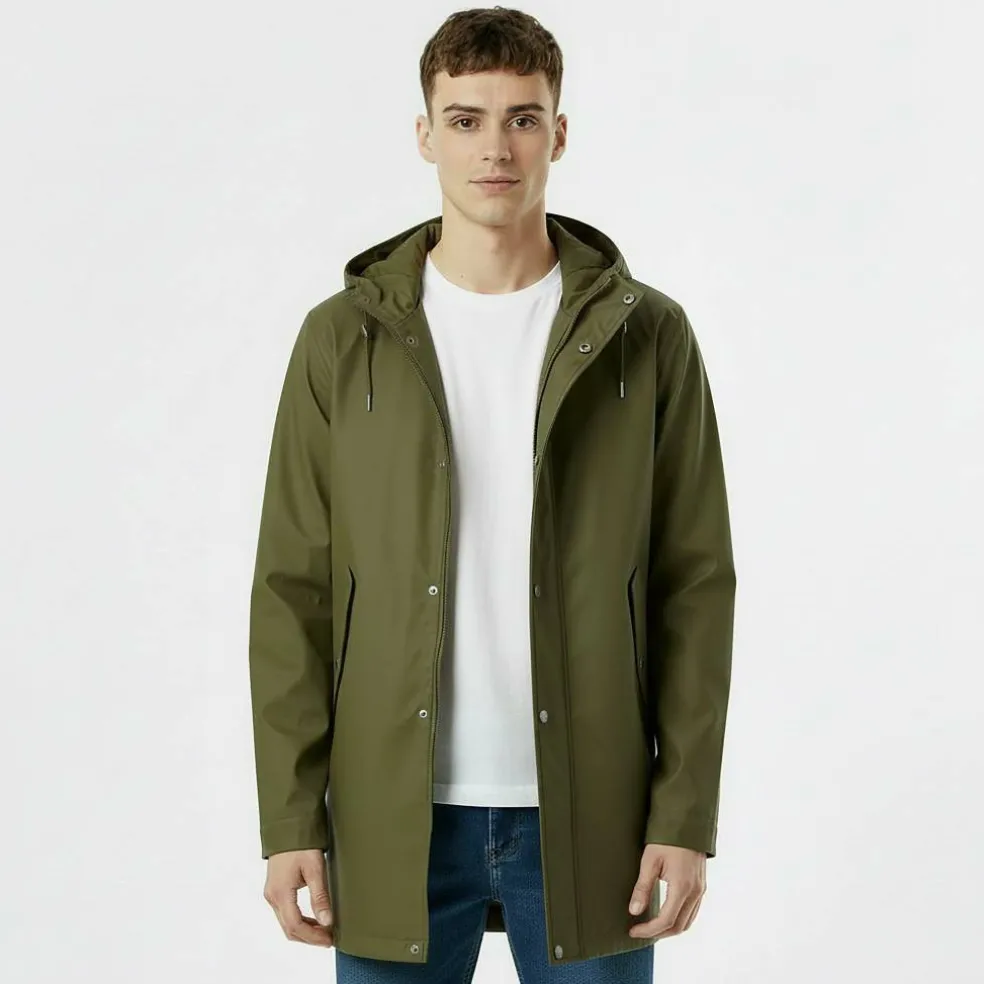 Men's Fisher Water and Wind Resistant 2.5 Layer Long Sleeve Rain Anorak