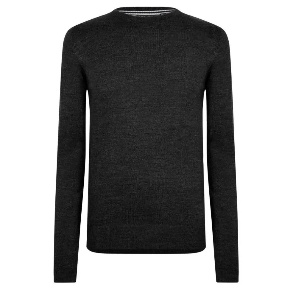 Mens Flat Knit Classic Crew Neck Jumper