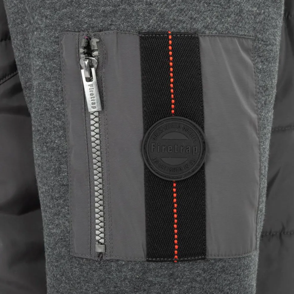 Men's Fleece Hooded Long Sleeve Hybrid Jacket