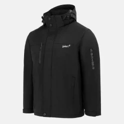 Men's Fleece Lined Windproof Detachable Hood Parka