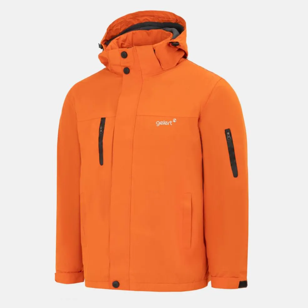 Men's Fleece Lined Windproof Detachable Hood Parka
