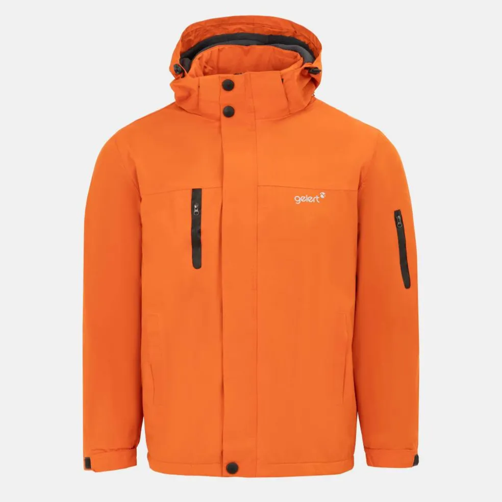 Men's Fleece Lined Windproof Detachable Hood Parka