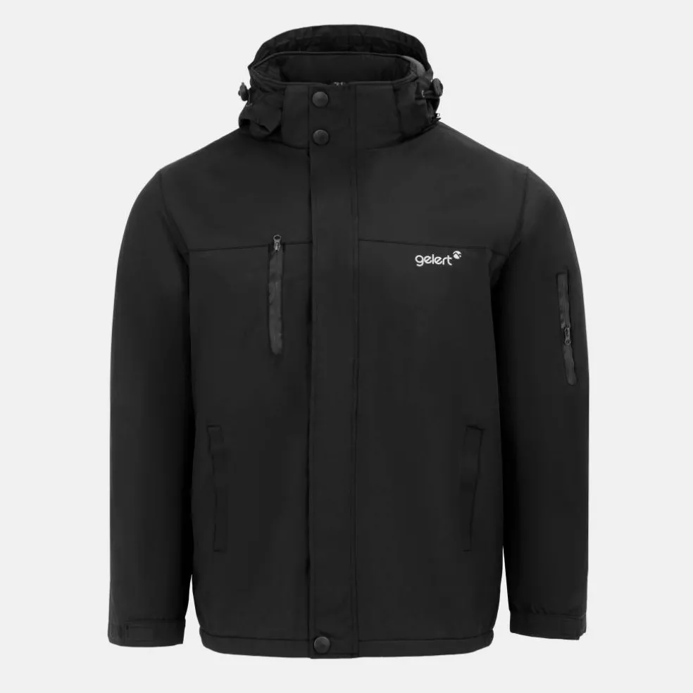 Men's Fleece Lined Windproof Detachable Hood Parka