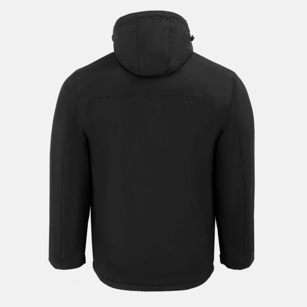 Men's Fleece Lined Windproof Detachable Hood Parka