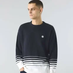 Men's Gradient Knitted Crew Neck Jumper