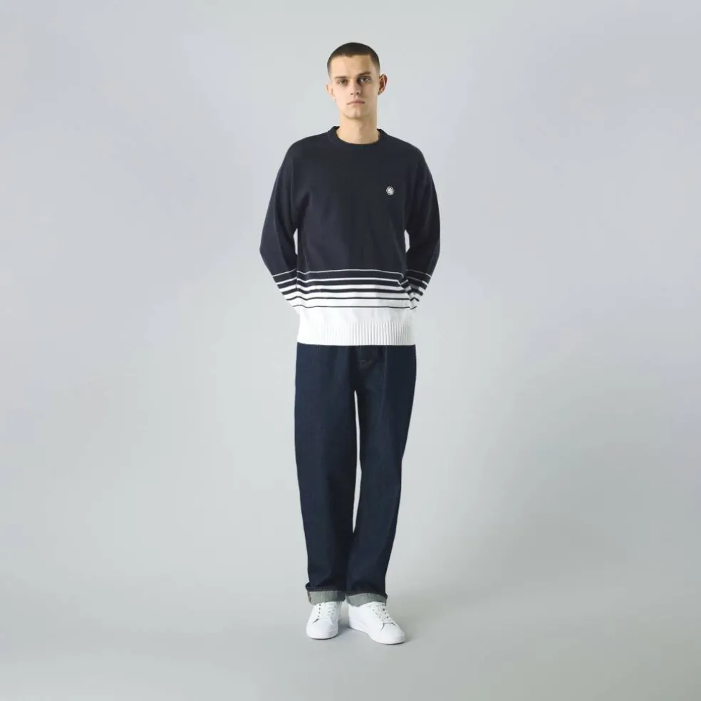Men's Gradient Knitted Crew Neck Jumper