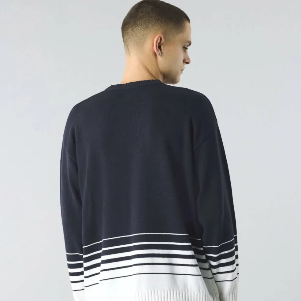 Men's Gradient Knitted Crew Neck Jumper